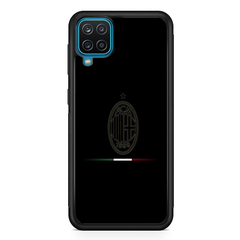 FB AC Milan Samsung Galaxy A12 Case-Phone Case-Rubber Black (2D Case)-Altracase