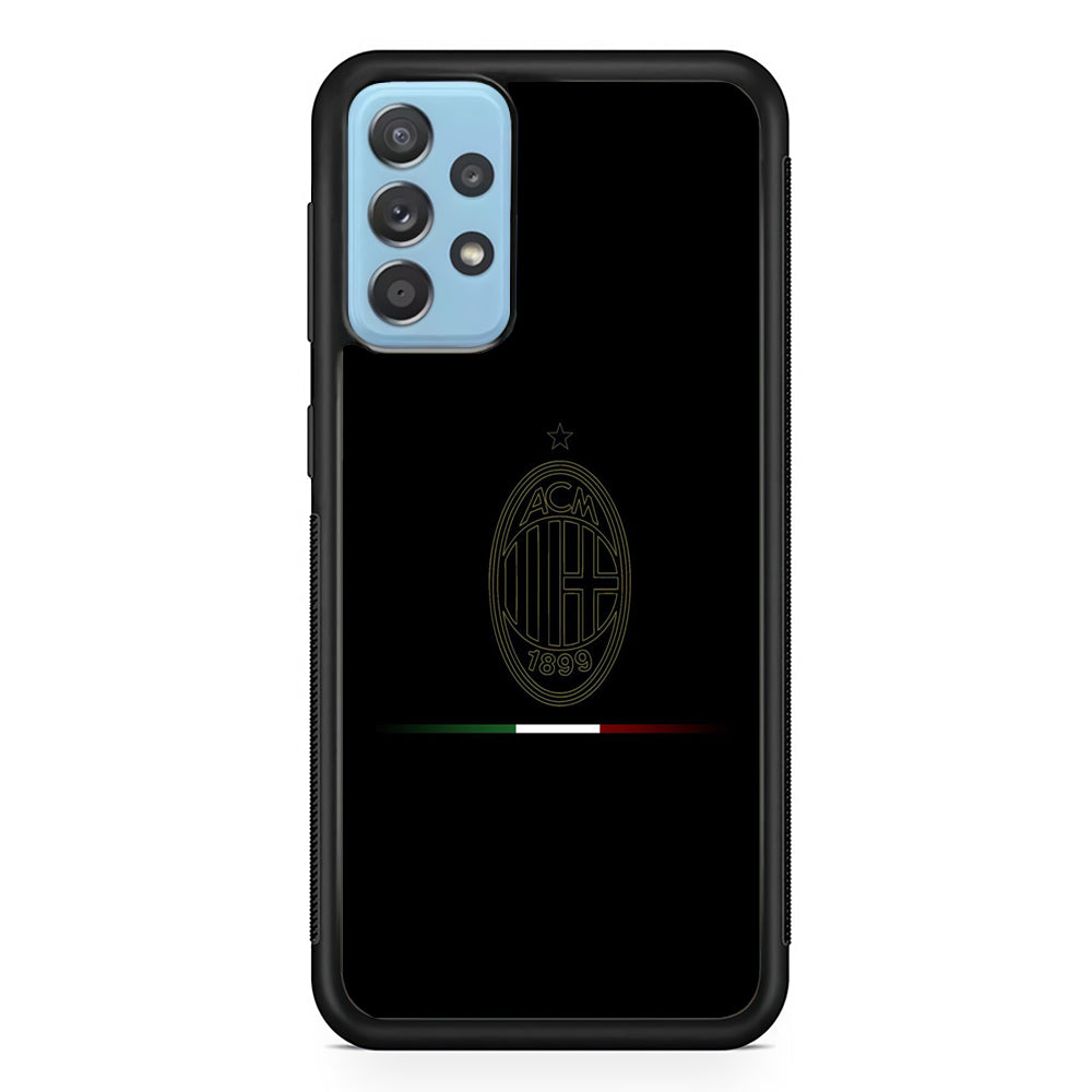 FB AC Milan Samsung Galaxy A72 Case-Phone Case-Rubber Black (2D Case)-Altracase