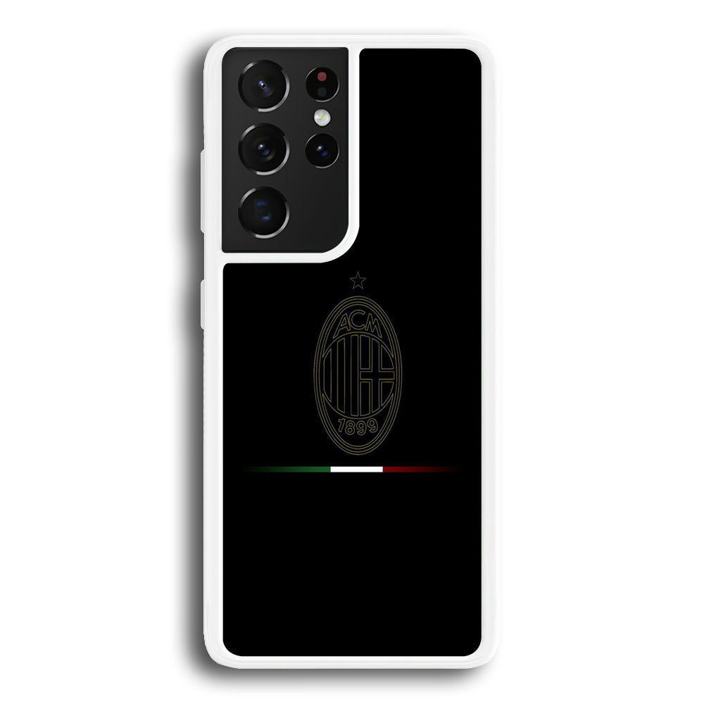 FB AC Milan Samsung Galaxy S21 Ultra Case-Phone Case-Rubber White (2D Case)-Altracase