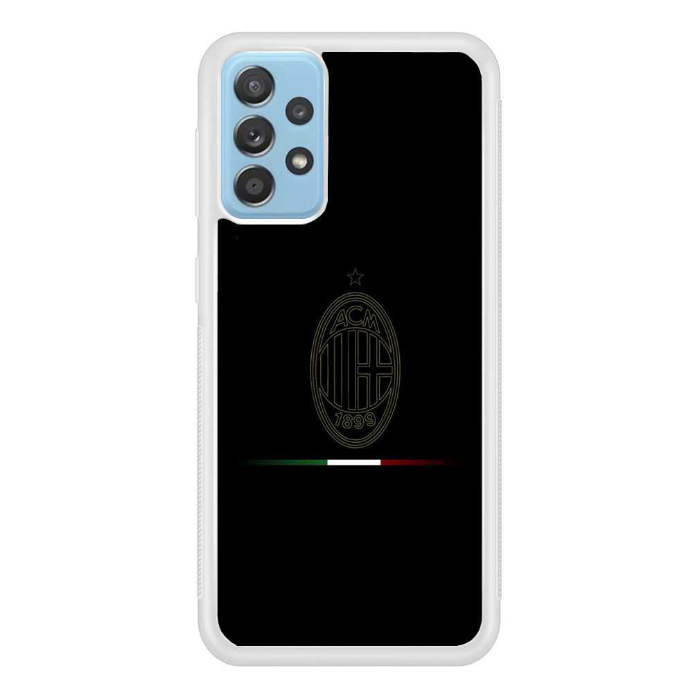 FB AC Milan Samsung Galaxy A72 Case-Phone Case-Rubber White (2D Case)-Altracase