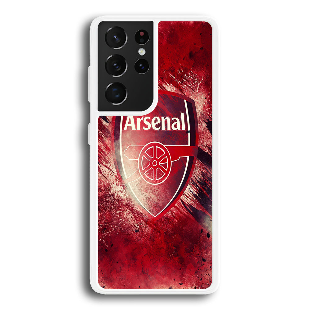 FB Arsenal Samsung Galaxy S21 Ultra Case-Phone Case-Rubber White (2D Case)-Altracase