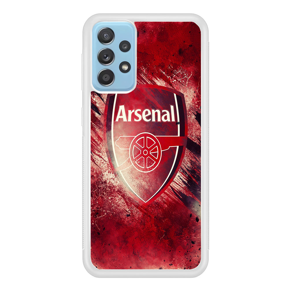 FB Arsenal Samsung Galaxy A72 Case-Phone Case-Rubber White (2D Case)-Altracase