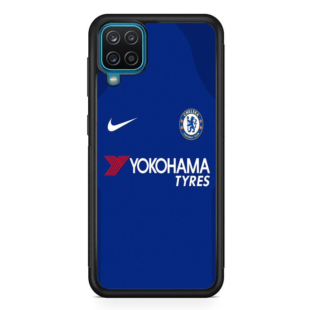 FB Chelsea Jersey Samsung Galaxy A12 Case-Phone Case-Rubber Black (2D Case)-Altracase