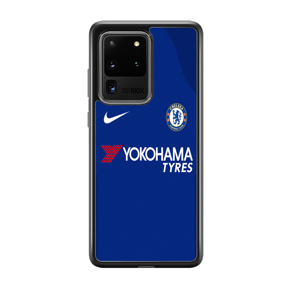 FB Chelsea Jersey Samsung Galaxy S20 Ultra Case-Phone Case-Rubber Black (2D Case)-Altracase