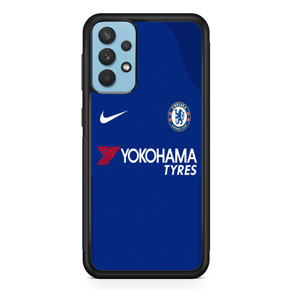 FB Chelsea Jersey Samsung Galaxy A32 Case-Phone Case-Rubber Black (2D Case)-Altracase