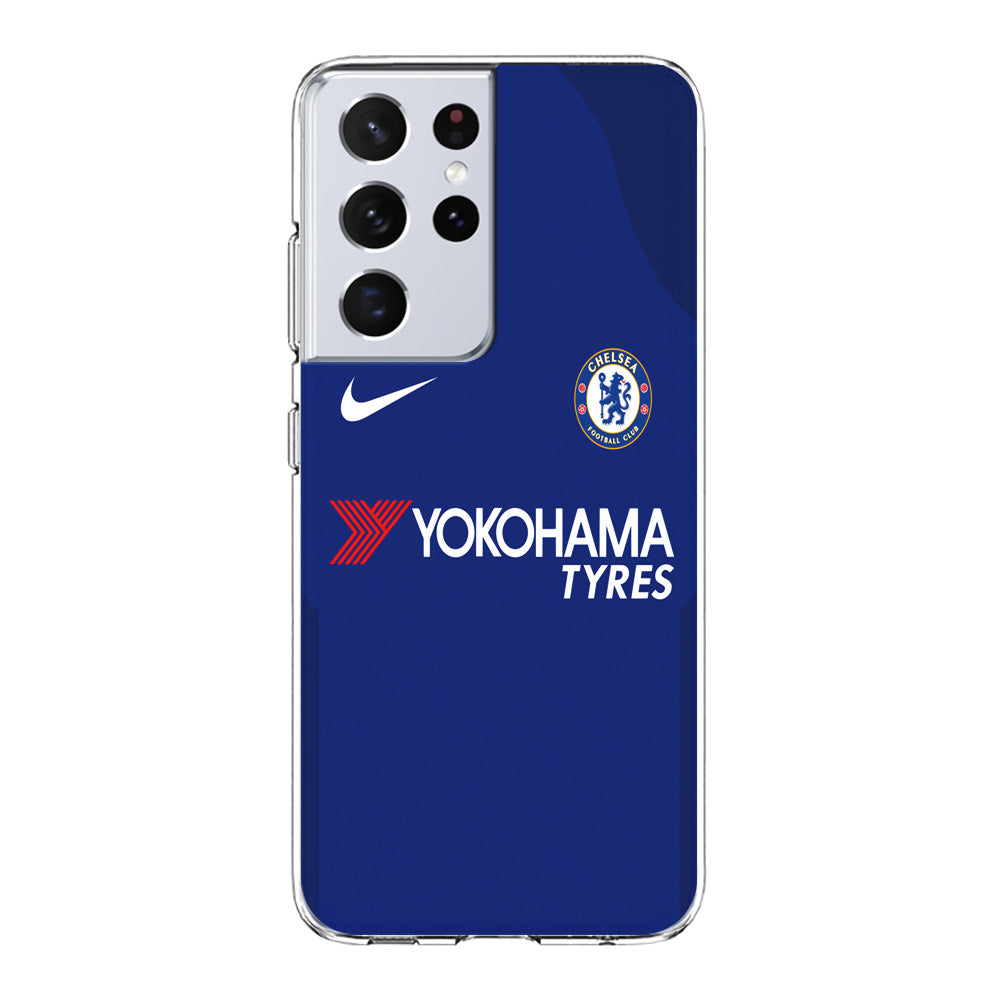 FB Chelsea Jersey Samsung Galaxy S21 Ultra Case-Phone Case-Clear Soft Case-Altracase