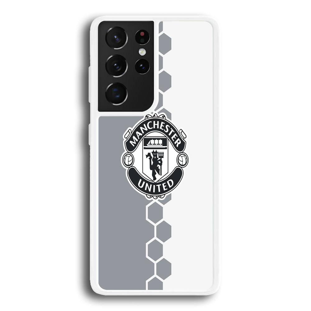 FB Manchester United 001 Samsung Galaxy S21 Ultra Case-Phone Case-Rubber White (2D Case)-Altracase