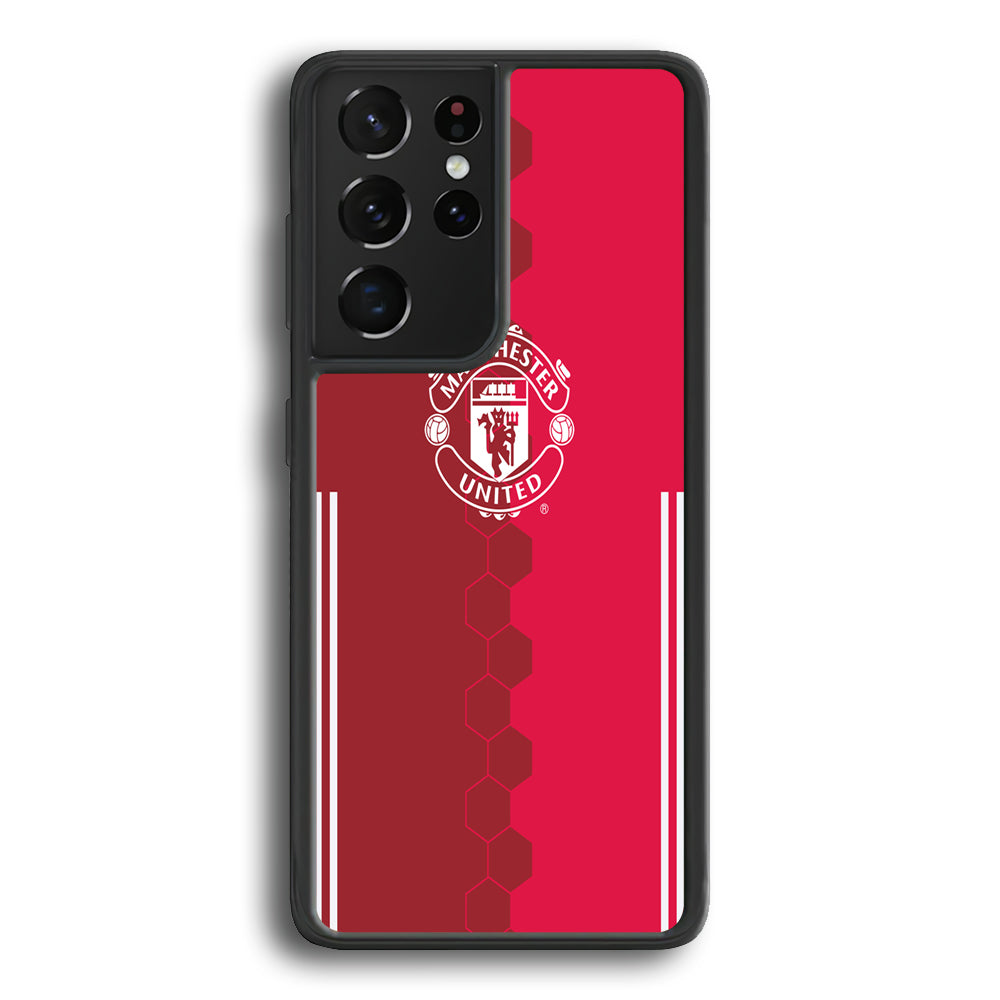 FB Manchester United Samsung Galaxy S21 Ultra Case-Phone Case-Rubber Black (2D Case)-Altracase