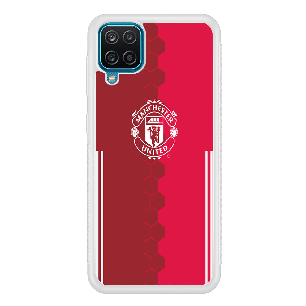 FB Manchester United Samsung Galaxy A12 Case-Phone Case-Rubber White (2D Case)-Altracase