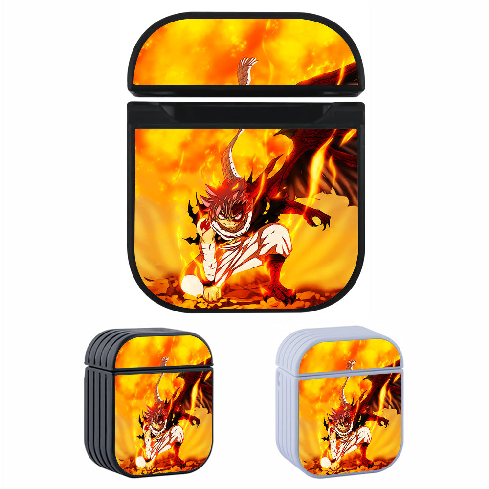 Fairy Tail Natsu Dragneel in Fire Hard Plastic Case Cover For Apple Airpods-AirPod Case-Altracase