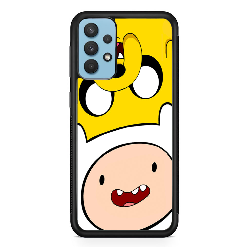 Finn and Jake Adventure Time Samsung Galaxy A32 Case-Phone Case-Rubber Black (2D Case)-Altracase