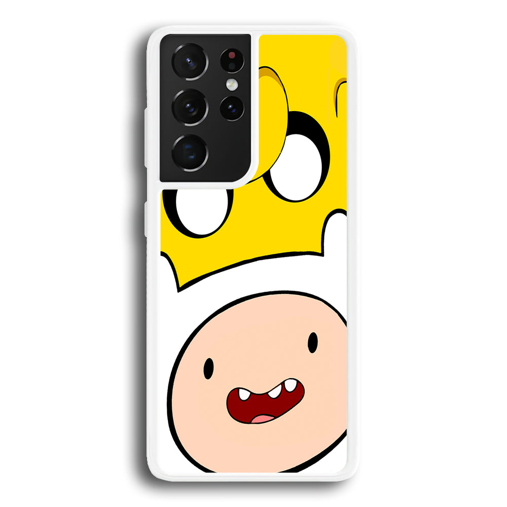 Finn and Jake Adventure Time Samsung Galaxy S21 Ultra Case-Phone Case-Rubber White (2D Case)-Altracase