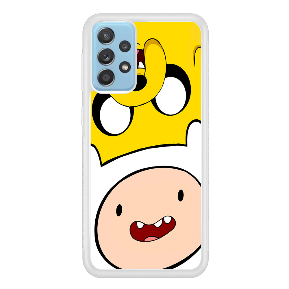 Finn and Jake Adventure Time Samsung Galaxy A72 Case-Phone Case-Rubber White (2D Case)-Altracase