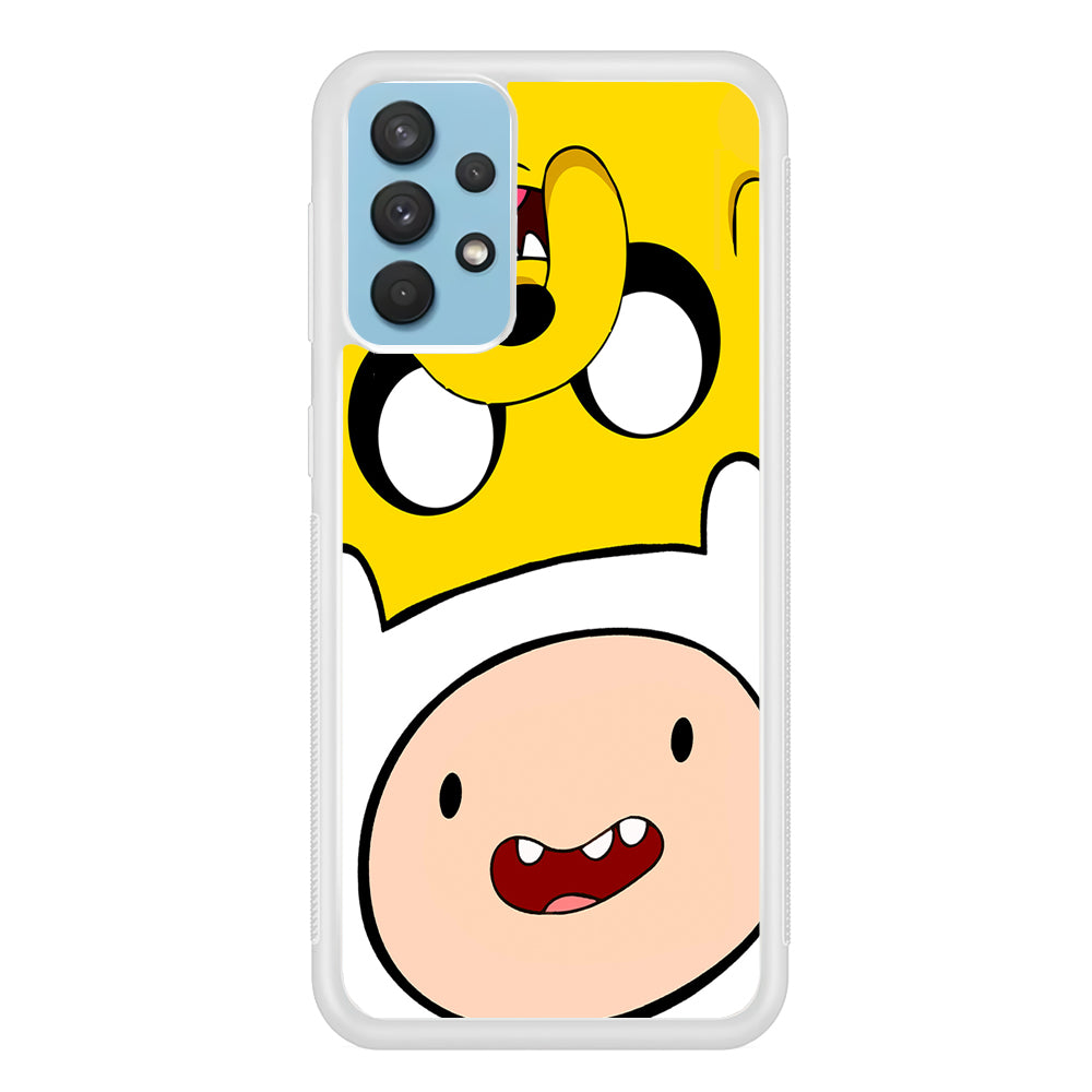Finn and Jake Adventure Time Samsung Galaxy A32 Case-Phone Case-Rubber White (2D Case)-Altracase