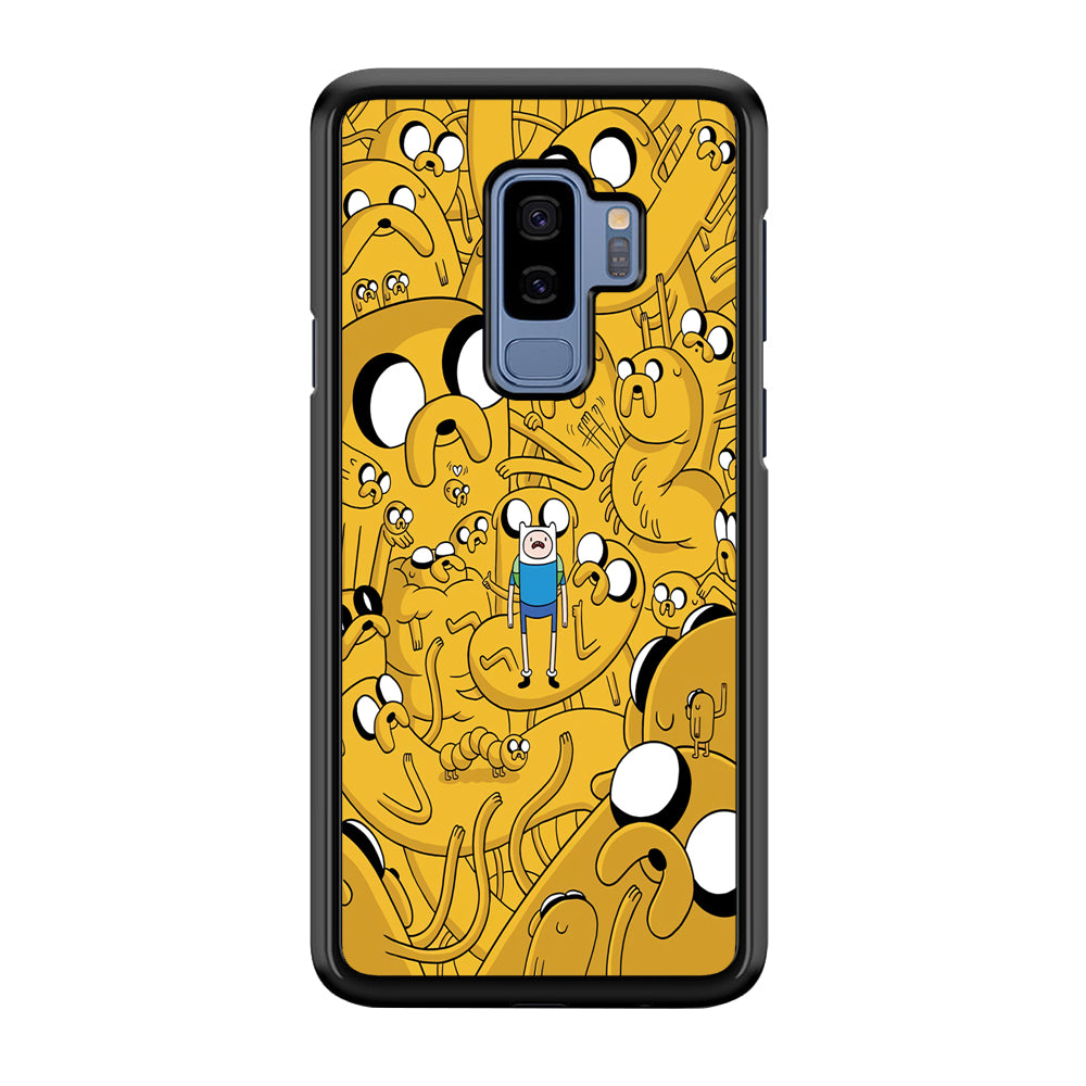 Finn and Jake Doodle Samsung Galaxy S9 Plus Case-Phone Case-Rubber Black (2D Case)-Altracase