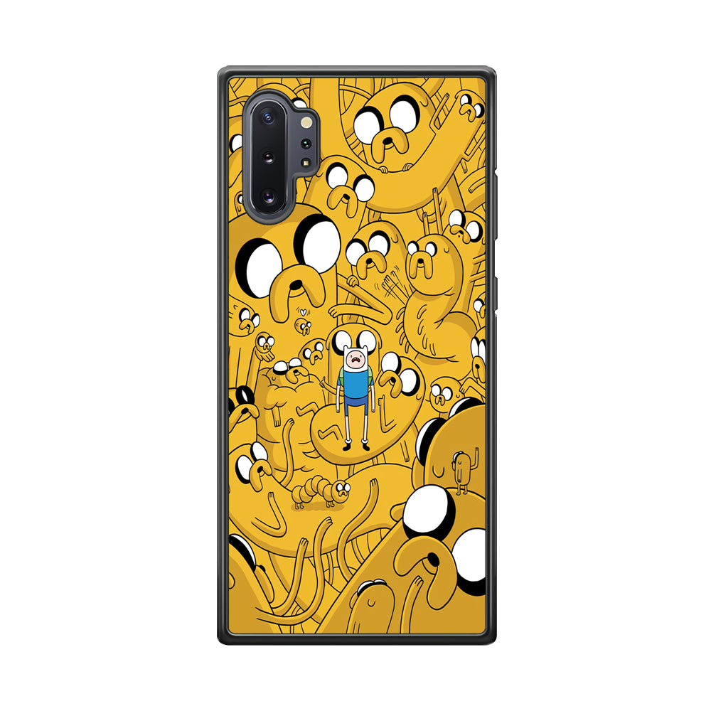 Finn and Jake Doodle Samsung Galaxy Note 10 Plus Case-Phone Case-Rubber Black (2D Case)-Altracase