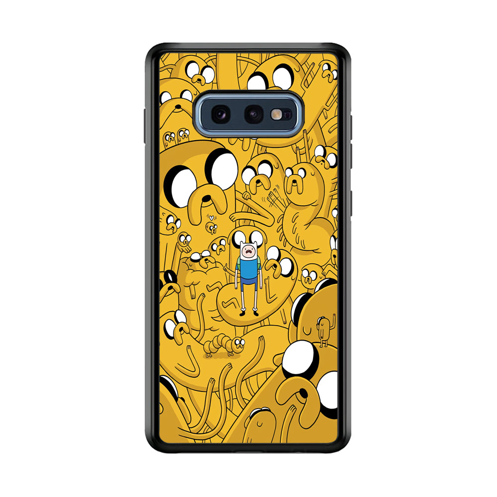 Finn and Jake Doodle Samsung Galaxy S10E Case-Phone Case-Rubber Black (2D Case)-Altracase