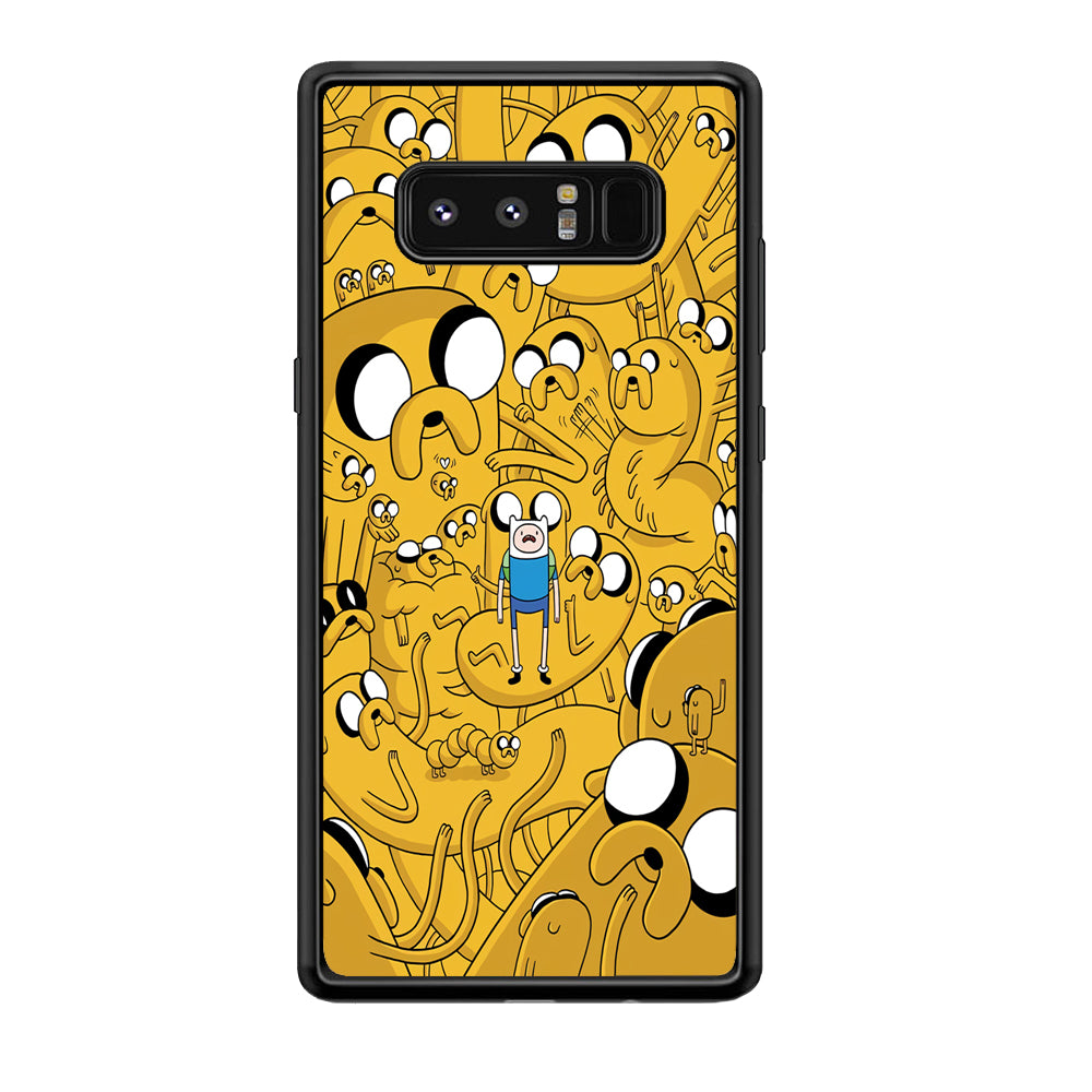 Finn and Jake Doodle Samsung Galaxy Note 8 Case-Phone Case-Rubber Black (2D Case)-Altracase
