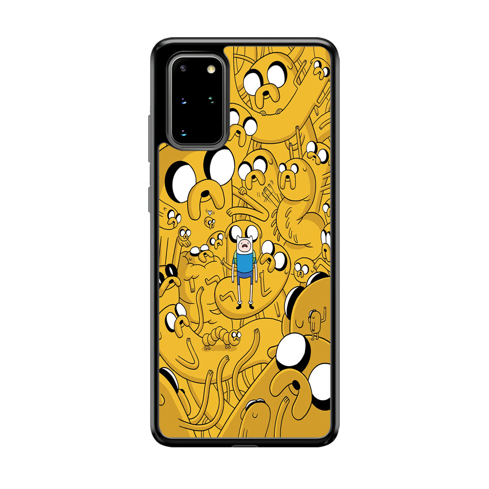 Finn and Jake Doodle Samsung Galaxy S20 Plus Case-Phone Case-Rubber Black (2D Case)-Altracase