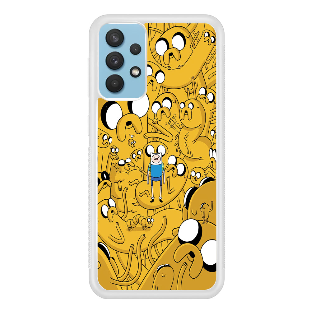 Finn and Jake Doodle Samsung Galaxy A32 Case-Phone Case-Rubber White (2D Case)-Altracase