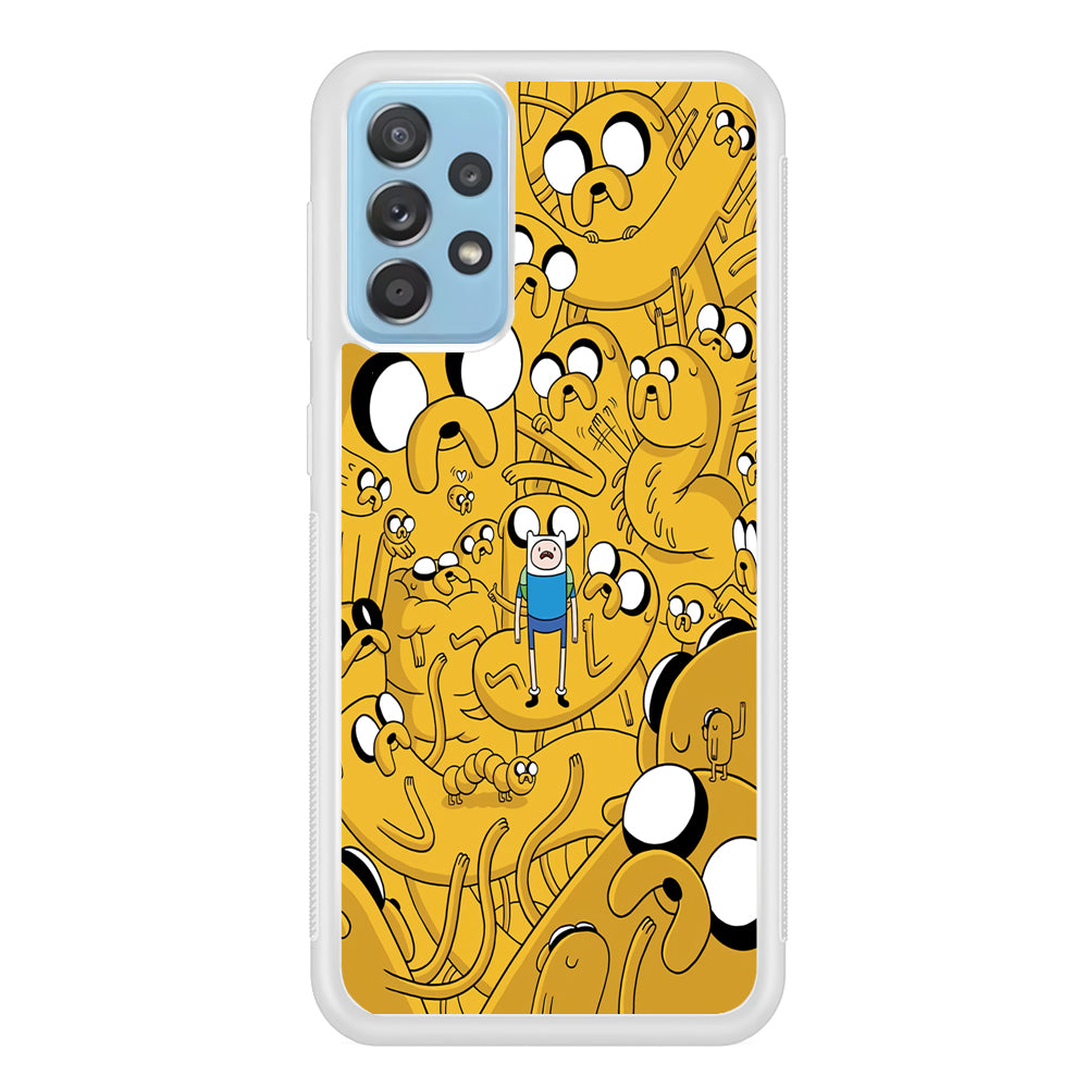 Finn and Jake Doodle Samsung Galaxy A72 Case-Phone Case-Rubber White (2D Case)-Altracase