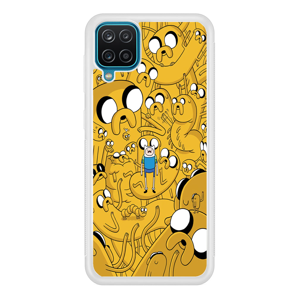 Finn and Jake Doodle Samsung Galaxy A12 Case-Phone Case-Rubber White (2D Case)-Altracase