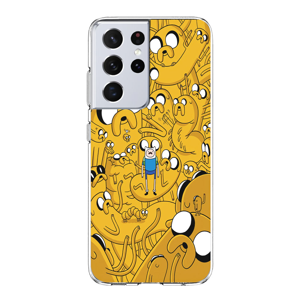 Finn and Jake Doodle Samsung Galaxy S21 Ultra Case-Phone Case-Clear Soft Case-Altracase