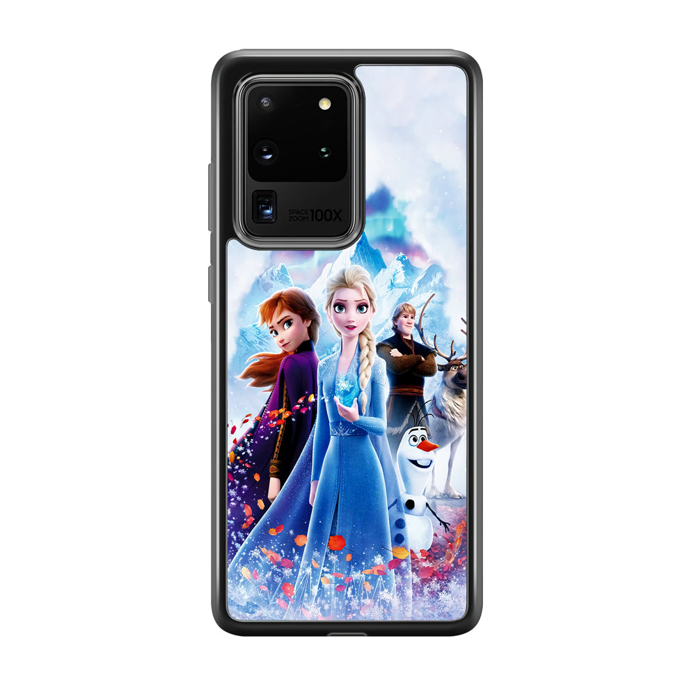Frozen All Characters Samsung Galaxy S20 Ultra Case-Phone Case-Rubber Black (2D Case)-Altracase