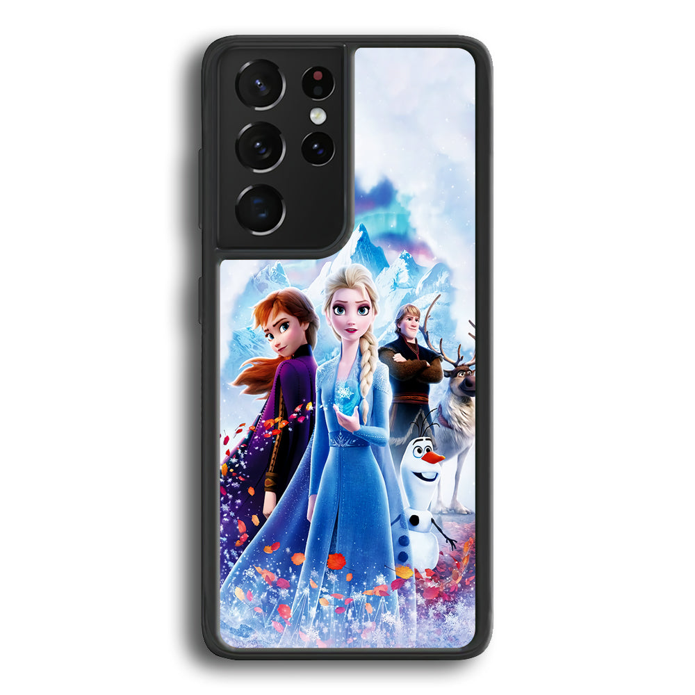 Frozen All Characters Samsung Galaxy S21 Ultra Case-Phone Case-Rubber Black (2D Case)-Altracase