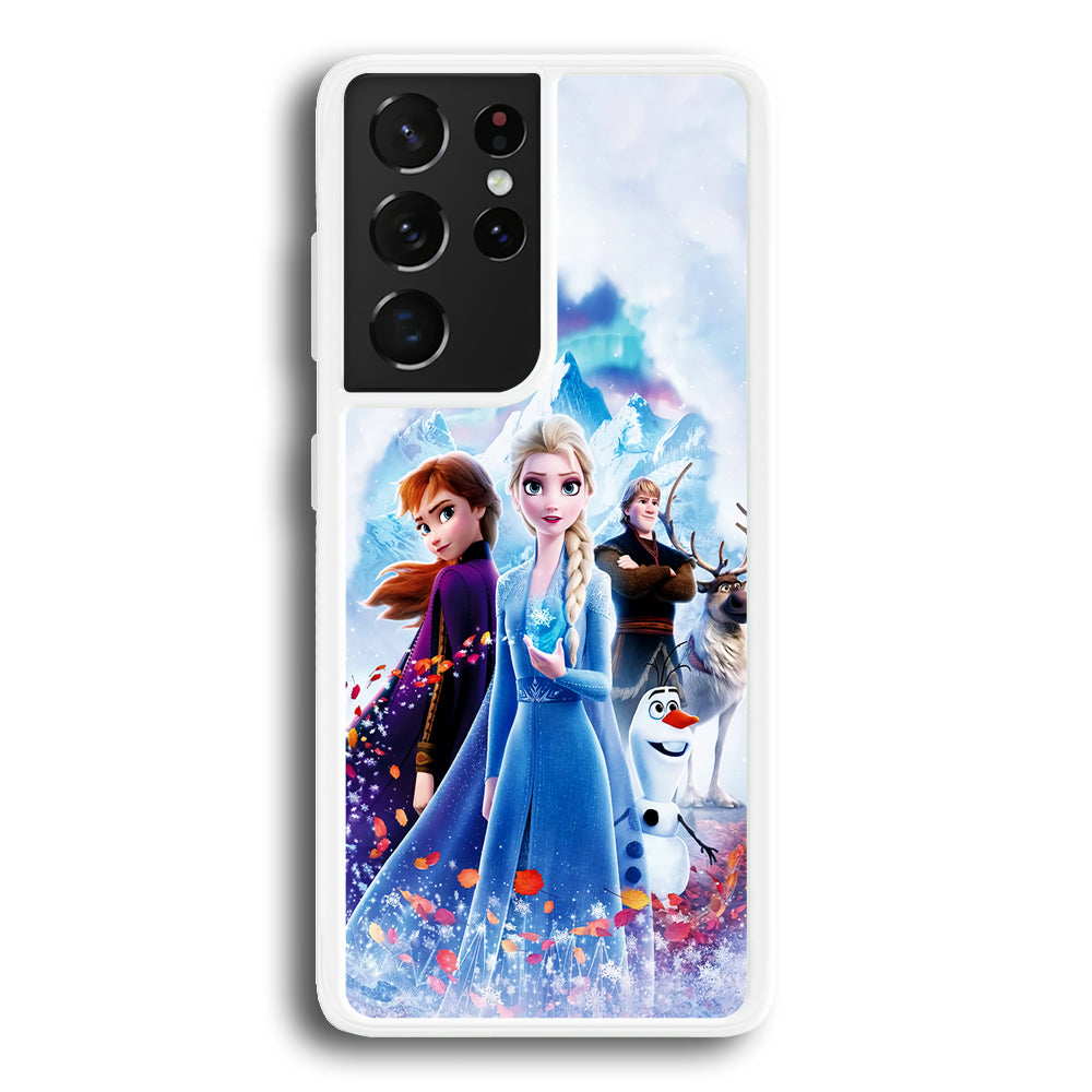 Frozen All Characters Samsung Galaxy S21 Ultra Case-Phone Case-Rubber White (2D Case)-Altracase
