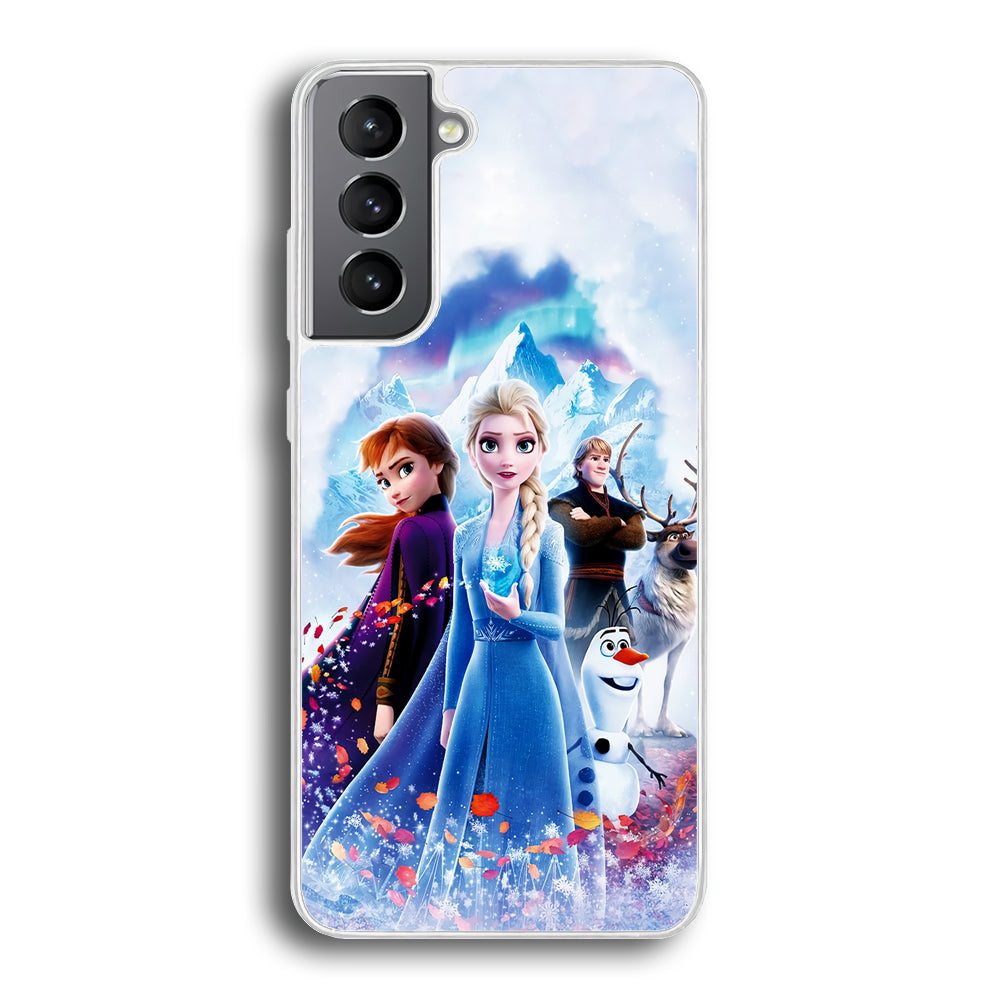 Frozen All Characters Samsung Galaxy S21 Plus Case-Phone Case-Rubber White (2D Case)-Altracase
