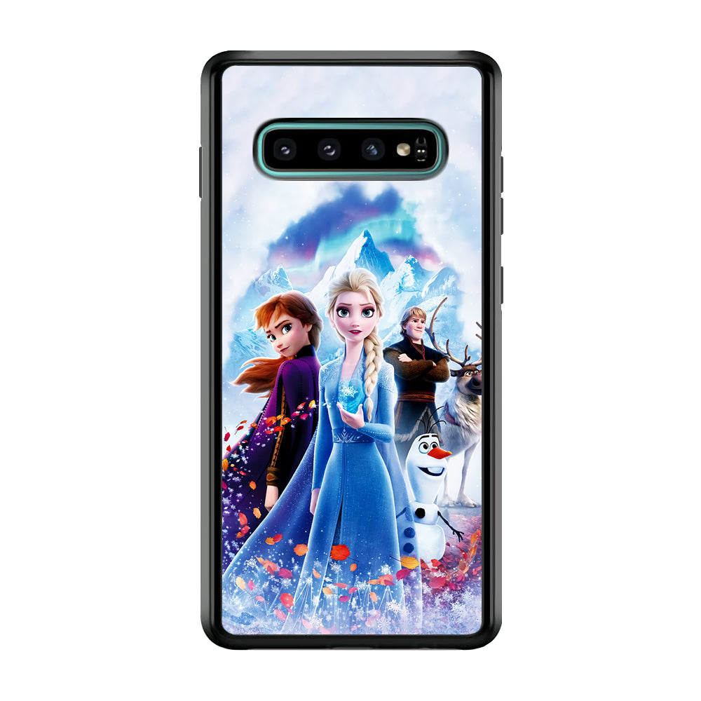 Frozen All Characters Samsung Galaxy S10 Plus Case-Phone Case-Rubber Black (2D Case)-Altracase