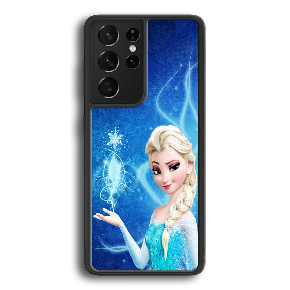 Frozen Elsa Art Samsung Galaxy S21 Ultra Case-Phone Case-Rubber Black (2D Case)-Altracase