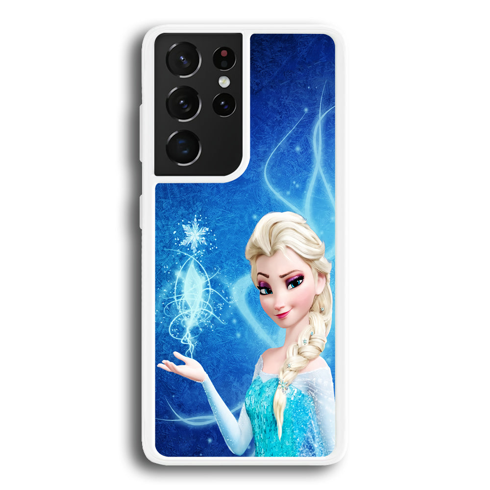 Frozen Elsa Art Samsung Galaxy S21 Ultra Case-Phone Case-Rubber White (2D Case)-Altracase