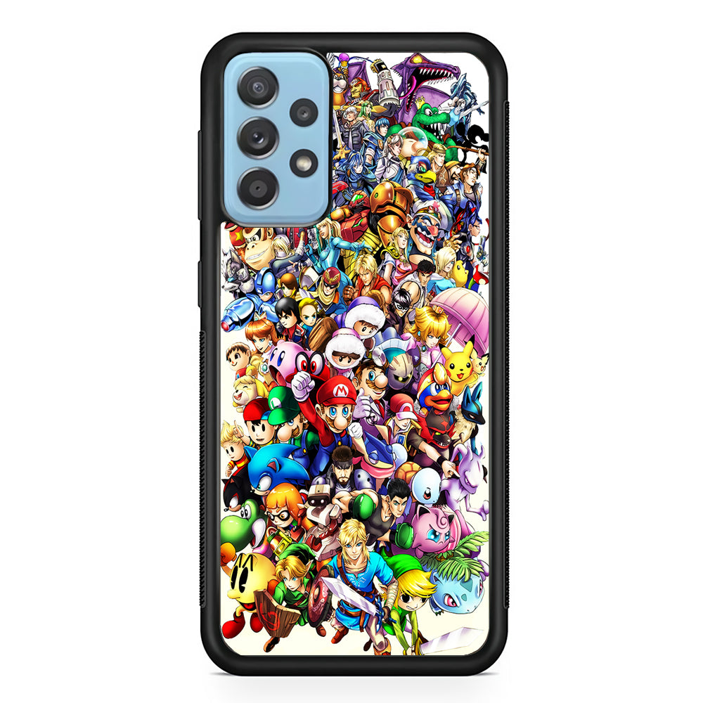 Game Characters 90s Samsung Galaxy A72 Case-Phone Case-Rubber Black (2D Case)-Altracase