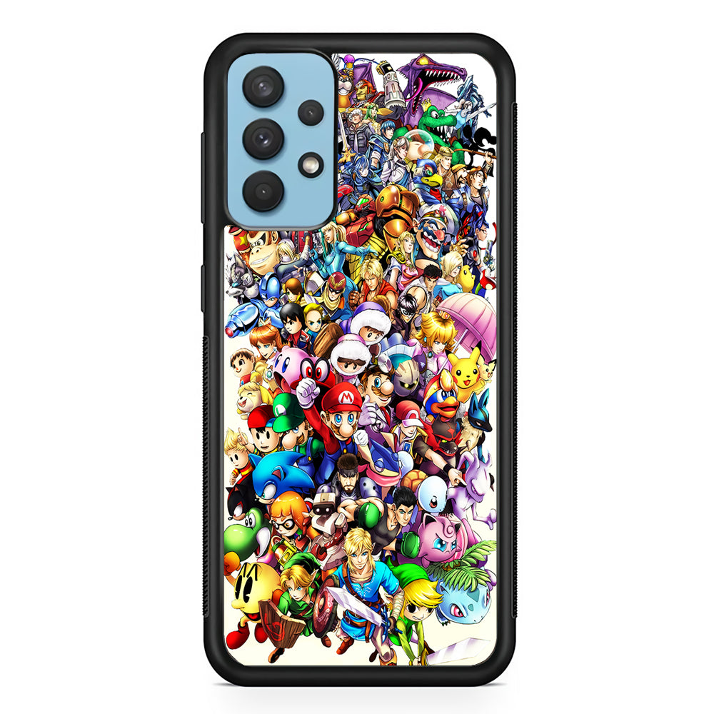 Game Characters 90s Samsung Galaxy A32 Case-Phone Case-Rubber Black (2D Case)-Altracase