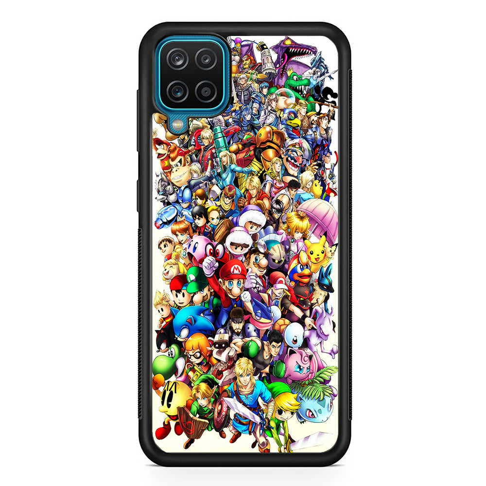 Game Characters 90s Samsung Galaxy A12 Case-Phone Case-Rubber Black (2D Case)-Altracase