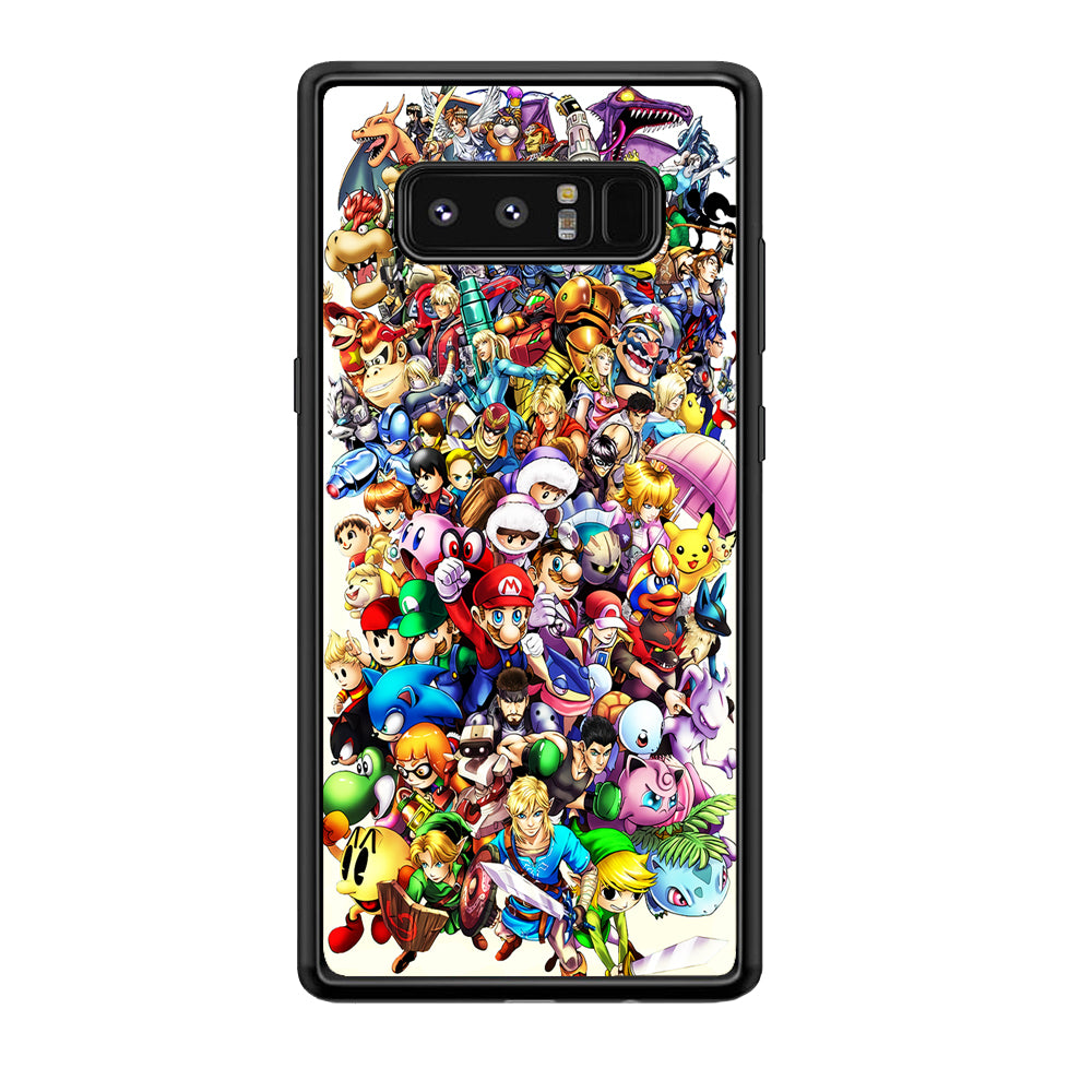 Game Characters 90s Samsung Galaxy Note 8 Case-Phone Case-Rubber Black (2D Case)-Altracase