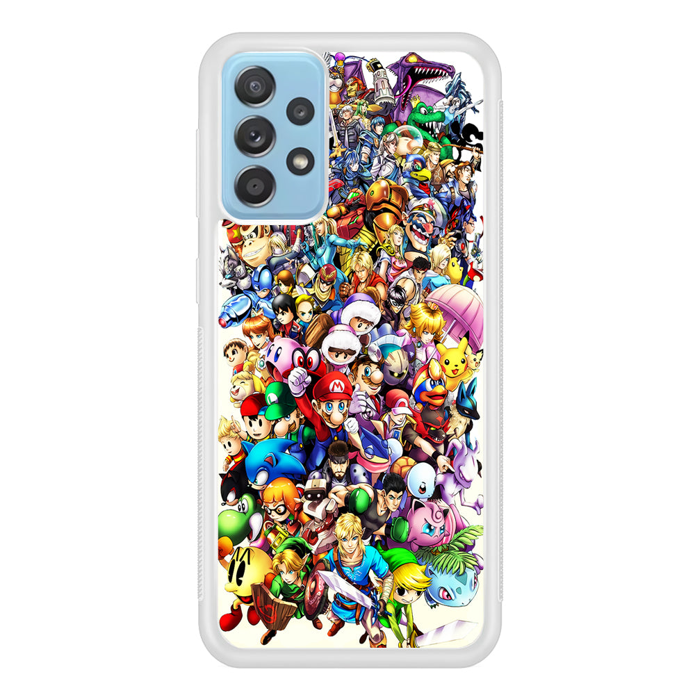 Game Characters 90s Samsung Galaxy A72 Case-Phone Case-Rubber White (2D Case)-Altracase