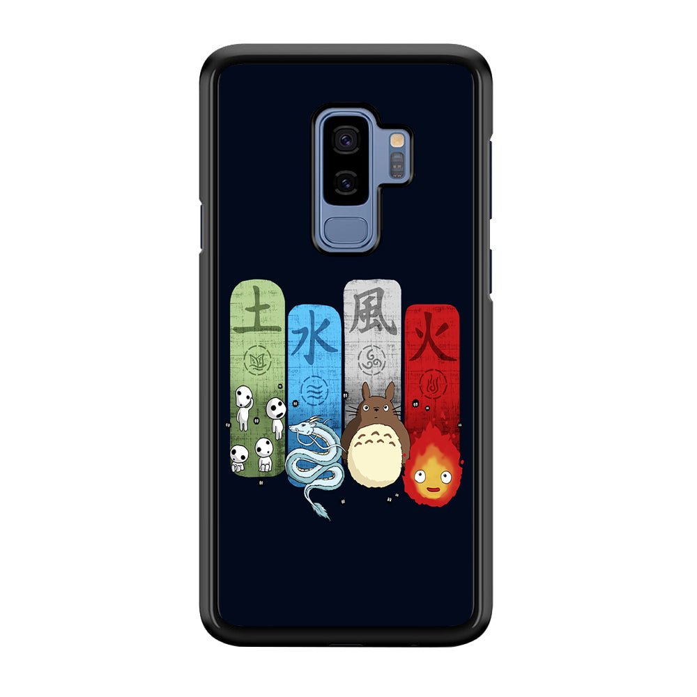 Ghibli Elemental Charms Blue Samsung Galaxy S9 Plus Case-Phone Case-Rubber Black (2D Case)-Altracase