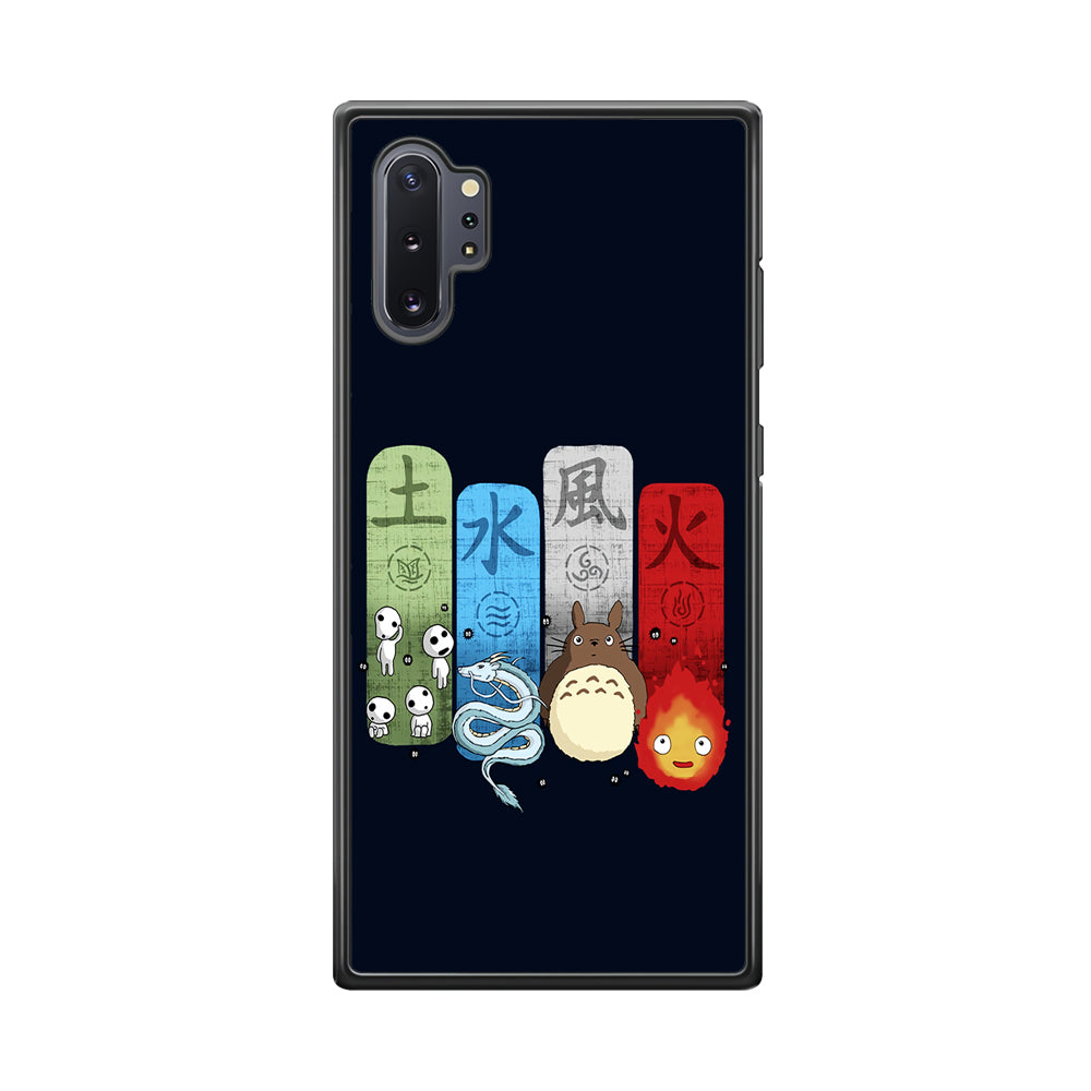Ghibli Elemental Charms Blue Samsung Galaxy Note 10 Plus Case-Phone Case-Rubber Black (2D Case)-Altracase