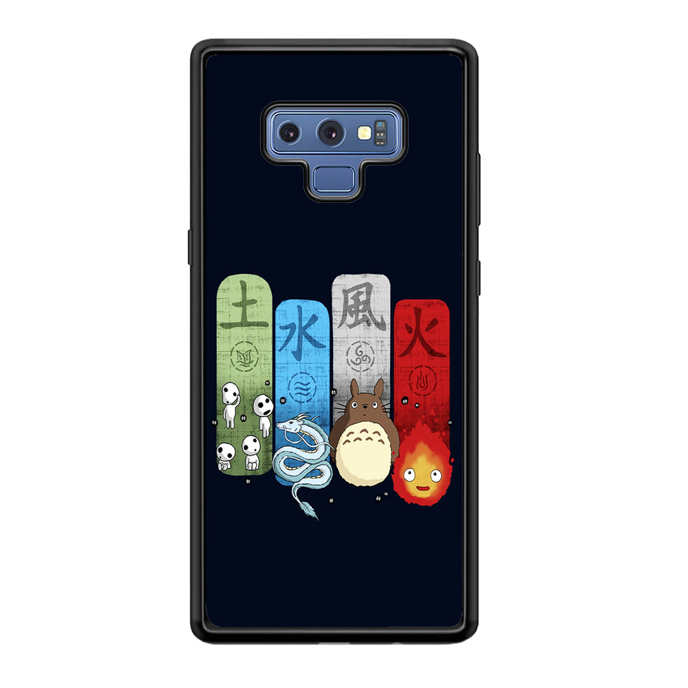 Ghibli Elemental Charms Blue Samsung Galaxy Note 9 Case-Phone Case-Rubber Black (2D Case)-Altracase