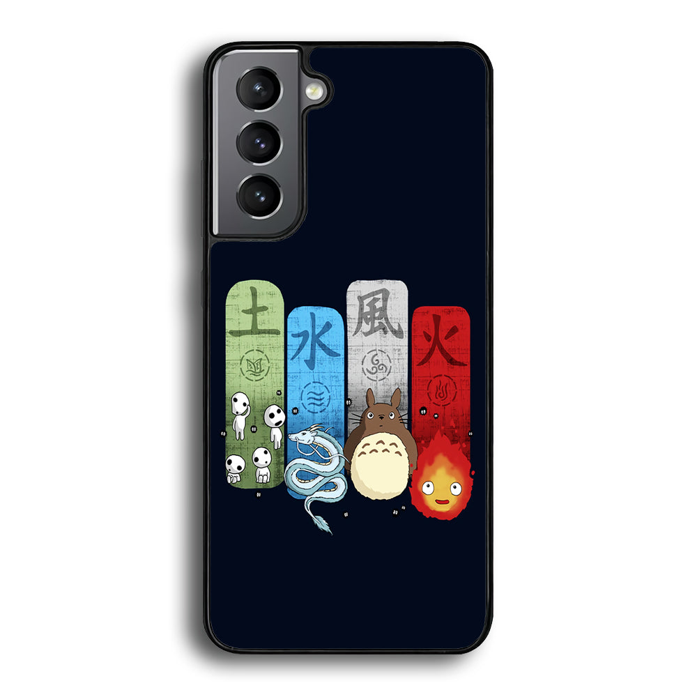 Ghibli Elemental Charms Blue Samsung Galaxy S21 Plus Case-Phone Case-Rubber Black (2D Case)-Altracase