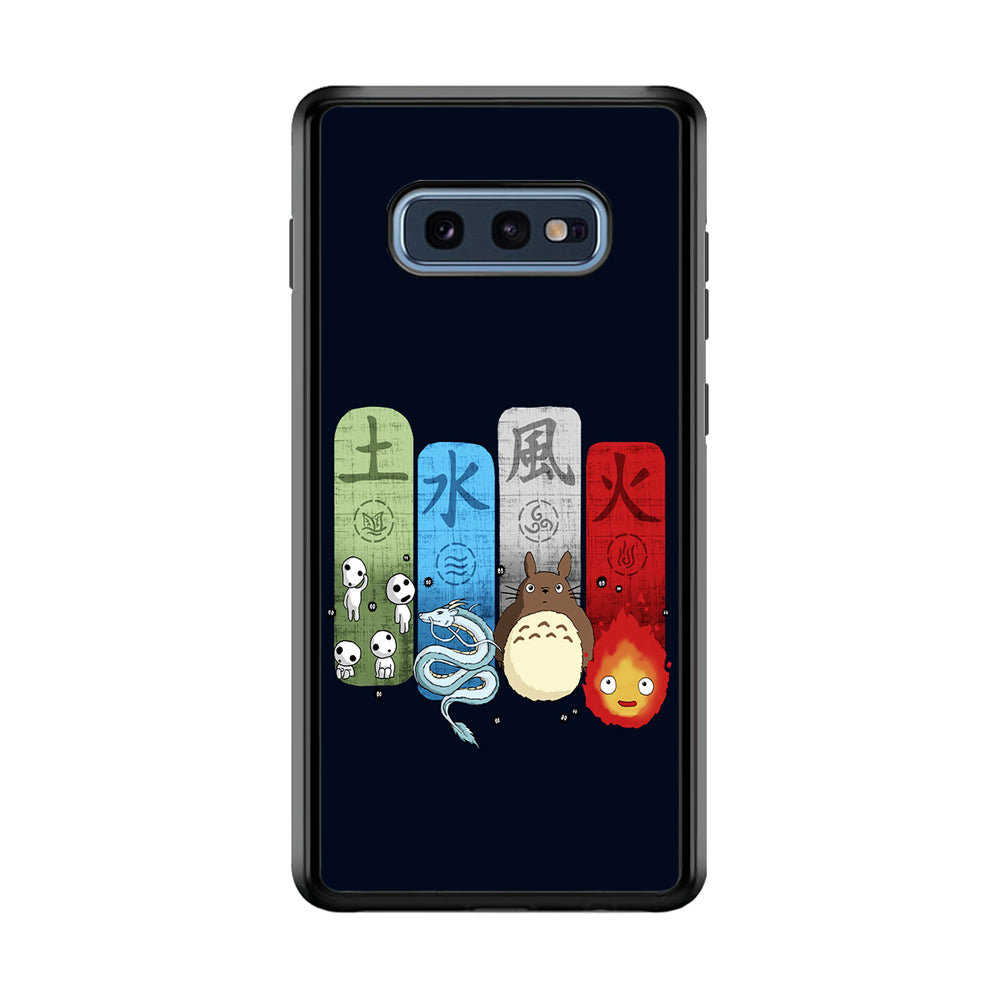 Ghibli Elemental Charms Blue Samsung Galaxy S10E Case-Phone Case-Rubber Black (2D Case)-Altracase
