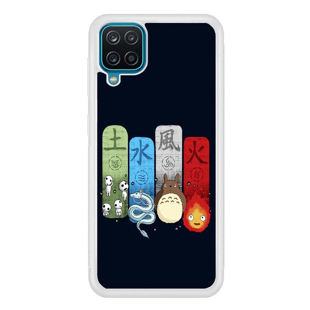 Ghibli Elemental Charms Blue Samsung Galaxy A12 Case-Phone Case-Rubber White (2D Case)-Altracase