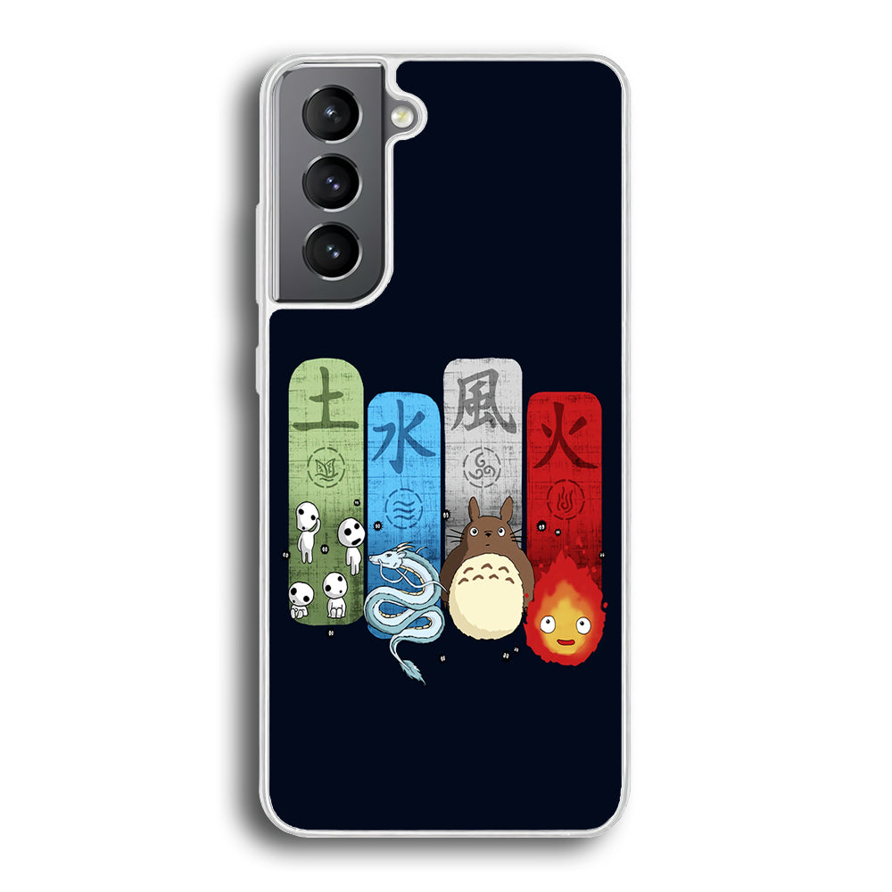 Ghibli Elemental Charms Blue Samsung Galaxy S21 Plus Case-Phone Case-Rubber White (2D Case)-Altracase