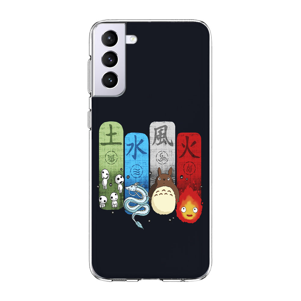 Ghibli Elemental Charms Blue Samsung Galaxy S21 Plus Case-Phone Case-Clear Soft Case-Altracase