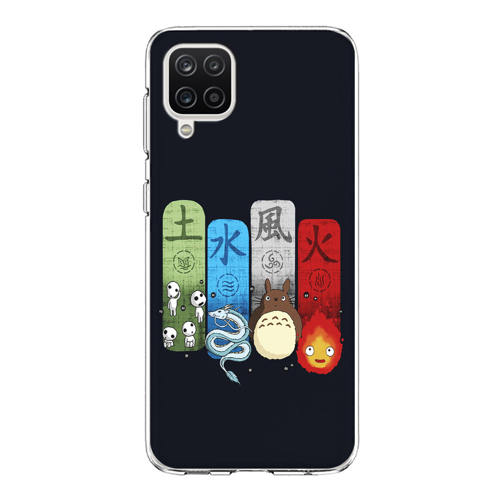 Ghibli Elemental Charms Blue Samsung Galaxy A12 Case-Phone Case-Clear Soft Case-Altracase