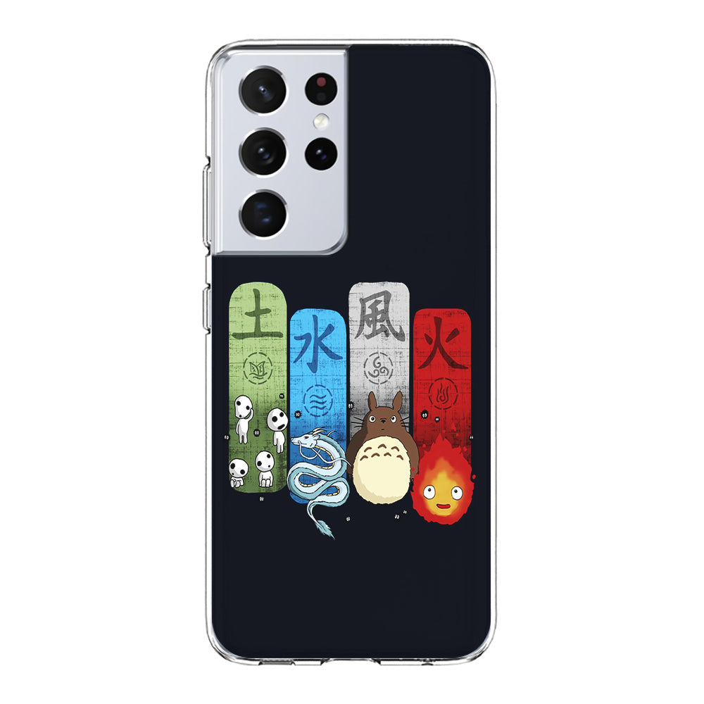 Ghibli Elemental Charms Blue Samsung Galaxy S21 Ultra Case-Phone Case-Clear Soft Case-Altracase