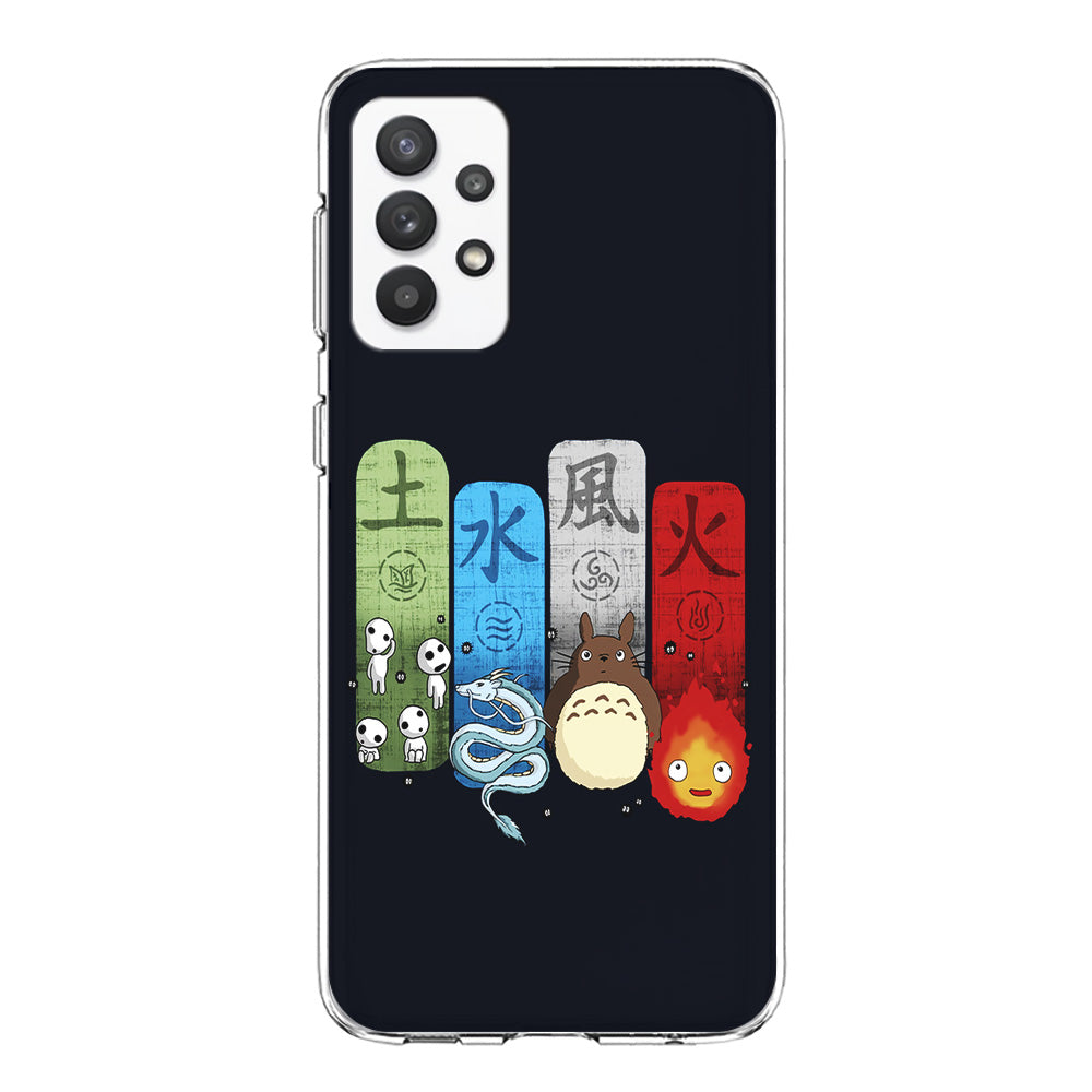 Ghibli Elemental Charms Blue Samsung Galaxy A32 Case-Phone Case-Clear Soft Case-Altracase